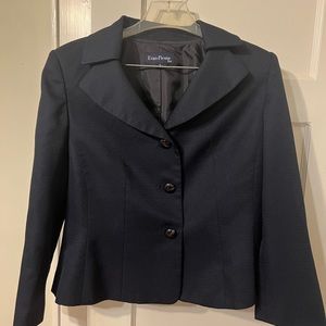 Dark navy two piece skirt suit